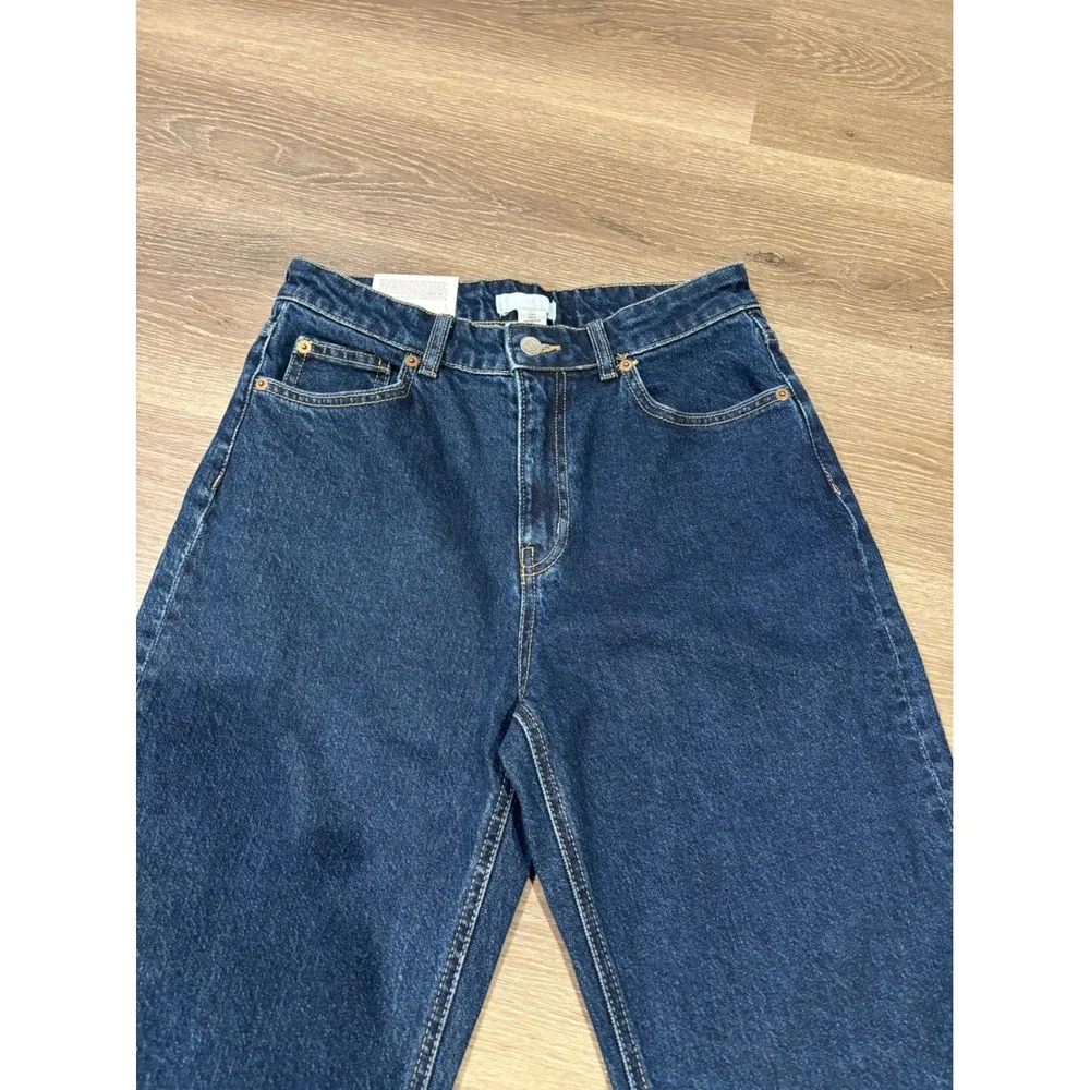 HM High Waist Flare Jeans Dark Wash Full Length Denim Womens Size 6 NEW Boho - Picture 3 of 6